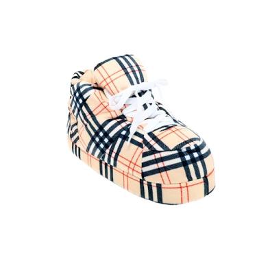 Imagem de Happy Feet Pantufas padrão para homens, mulheres e crianças – sapatos femininos, presentes para mulheres, como visto na regata tubarão – Chinelos de casa grandes para mulheres com sola de borracha