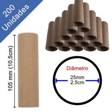 Imagem de Tubete Rolo Papel Tubo Papelão 105mm 1 Polegada 200 Unidades - DELUMA 