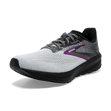 Imagem de Brooks Tênis de corrida feminino Launch 10 Neutral, Preto/Branco/Violeta, 9 Wide