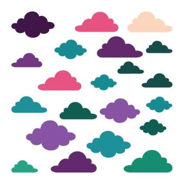 Imagem de Adesivo de Parede Infantil Nuvens Quarto Criança Bebe - 150ir - Allodi