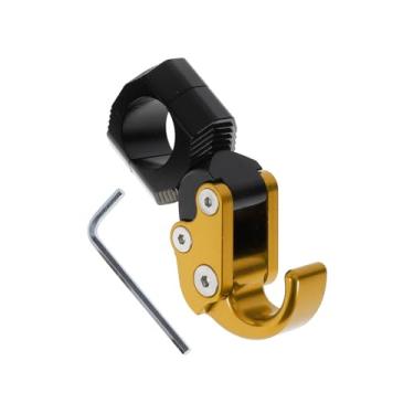 Imagem de REPAIROCK Gancho de pendurar para motocicleta, arco e capacete de motocicleta, suporte de mala para scooters, bicicletas, liga de alumínio, tom dourado, 1 conjunto de chaves hexagonais de 88 mm