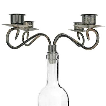 Imagem de Topo de candelabro para garrafa de vinho – Suporte de 4 andles de mesa para garrafas de vinho, decoração de mesa elegante para festas e jantares