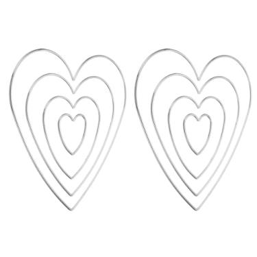 Imagem de PATIKIL Conjunto de 2 anéis de apanhador de sonhos, conjunto de 4 tamanhos, guirlanda de macramê em formato de coração de metal, argola floral para casa, artesanato, casamento, decoração de parede,