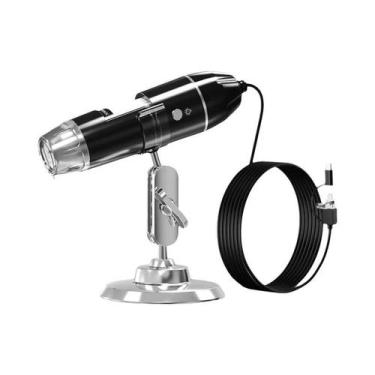 Imagem de Câmera De Microscópio Digital 1600X Portátil 3 Em 1 Com LED E USB Tipo