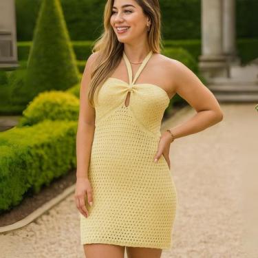 Imagem de Vestido Curto Feminino Tricot Modal Justo Verão - Vitrine Collection, 