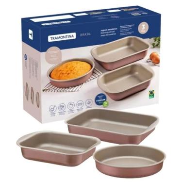 Imagem de Jogo de Assadeiras Tramontina Brasil Antiaderente Starflon Max Mocaccino 3 Peças 20099/389