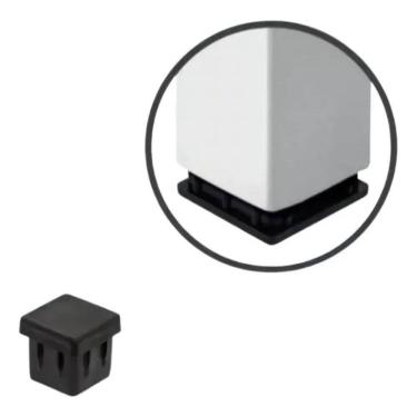 Imagem de 2X 100 Tampas Plásticas Metalon 20X20 Preta Ponteira Interna