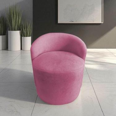 Imagem de Poltrona Decorativa Yara Orgânica Veludo Rosa - Mansão Decor