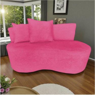 Imagem de Namoradeira Sofá 2 Lugares Yara Orgânica Couro Rosa Pink - Mansão Deco