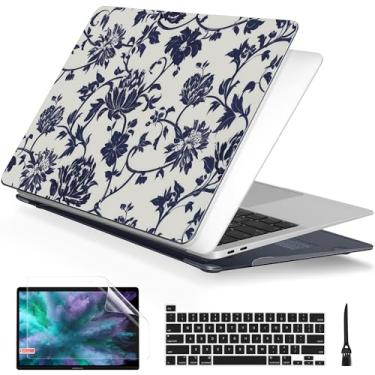 Imagem de Batianda Capa para MacBook Pro 13 polegadas 2022 chip M2 modelo A2338 M1 A2251 A2289 versão 2020, capa protetora fina e leve com estampa criativa com capa de teclado e protetor de tela, flores