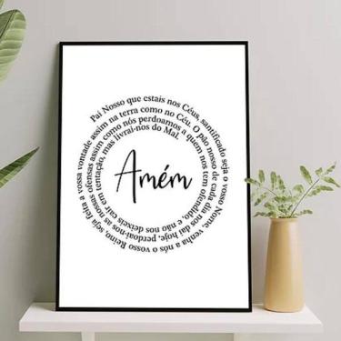 Imagem de Quadro Minimalista Oração Pai Nosso Espiral 33X24Cm