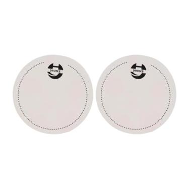 Imagem de simhoa Adesivos para pedal de bateria único, 2 peças, autoadesivos, leves, para redução de harmônicos, Branco
