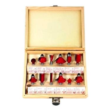 Imagem de Fresa De Madeira Para Tupia 1/4 Metal Duro C/12 Pç + Estojo - SNAUZER