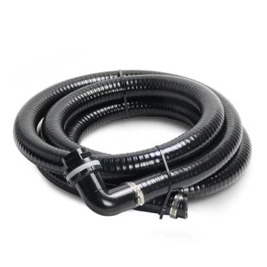 Imagem de Tubo de lagoa ID 2,54 cm × 3 m preto ondulado flexível reforçado cachoeira tubo mangueira de bomba de depósito, com 2 braçadeiras de mangueira de aço inoxidável, para lagoas de jardim, cachoeiras