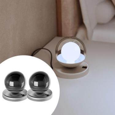 Imagem de Kit 2 Abajur de Mesa Moderno dama de Alumínio Bivolt com Globo vidro 1