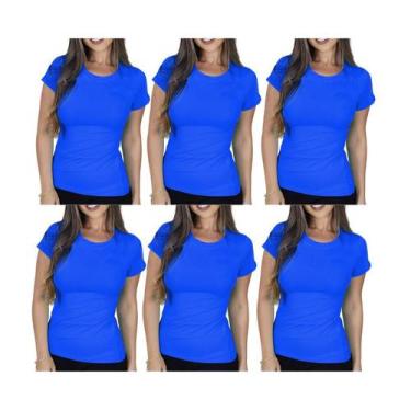 Imagem de Kit com 6 Camisas Camisetas Blusas Baby Looks T-shirts Masculina Femin