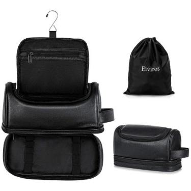 Imagem de Bolsa de higiene Elviros Leather Travel Organizer resistente à água
