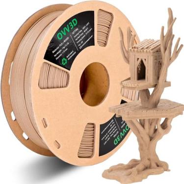 Imagem de Filamento de impressora 3D OVV3D Wood PLA 1,75 mm Madeira de carvalho 