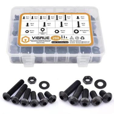 Imagem de Kit de sortimento VIGRUE 288 unidades M6 M8 com cabeça de botão e tamp