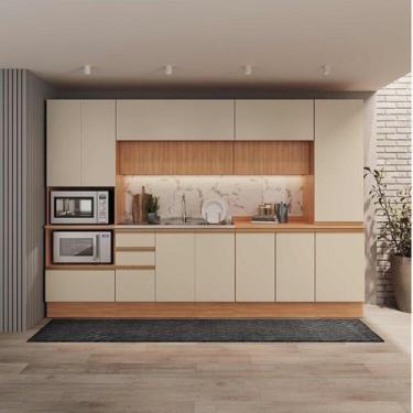 Imagem de Cozinha Modulada 6 Peças Armários, Balcões, Torre Quente Paneleiro Aro