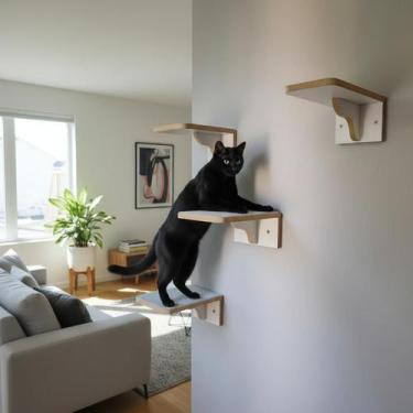 Imagem de Playground Gato Reforçado com 4 Degraus em MDF 15mm LAMINADO Com Carpe