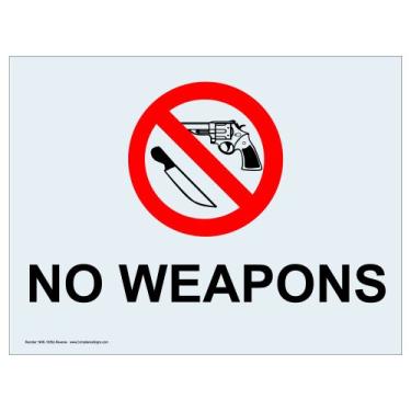 Imagem de ComplianceSigns. Com No Weapons Label Decalque, 12,7 x 9 cm, Pacote com 4 Vinil Transparente para Álcool/Drogas/Armas