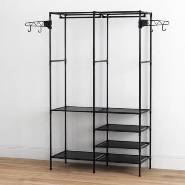 Imagem de Arara Cabideiro com Sapateira 2 Colunas Armário Organizador