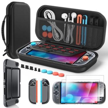 Imagem de Klipdasse Acessórios Para Nintendo Switch 2 2025, Estojo Rígido Portátil Com Protetores De Tela Hd (7,9"), Capa Protetora Tpu, Kit Proteção Contra Poeira, 4 Apoios Polegar, Pacote