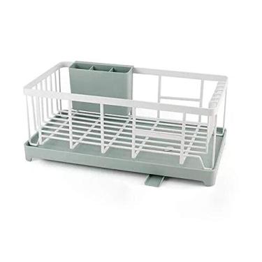 Imagem de AKALNNB Escorredor de pia de cozinha rack de secagem suporte de lavagem bandeja organizadora de cesta rack de cozinha prato tigela de drenagem de água tigela de pauzinhos (vert)
