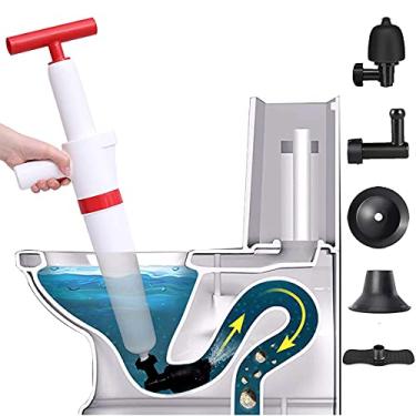 Imagem de Desentupidor de vaso sanitário, conjunto de êmbolo elétrico para vaso sanitário, limpador de bomba de pressão, usado para esgotos de cozinha, banheiros, pias