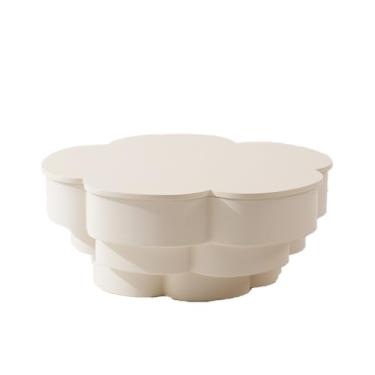Imagem de Mesa central nórdica moderna simples nuvem mesa de centro pequeno apartamento sala de estar estilo creme mesa redonda baixa mesa de centro mesa de quarto (D)