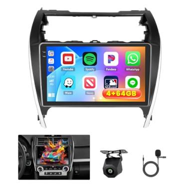Imagem de Inefala [4G + 64G] Estéreo automotivo Android 15 para Toyota Camry 2012-2014 com carplay sem fio/Android Auto, tela sensível ao toque HD de 10 polegadas com GPS, Bluetooth, WiFi, FM/RDS, rádio EQ, SWC