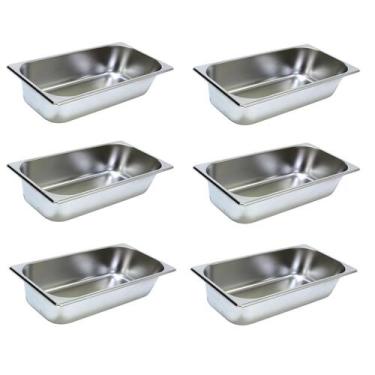 Imagem de 6 Cuba Gastronomica Inox 1/3x65 Gn Buffet Cozinha Restauran - JMA Inox
