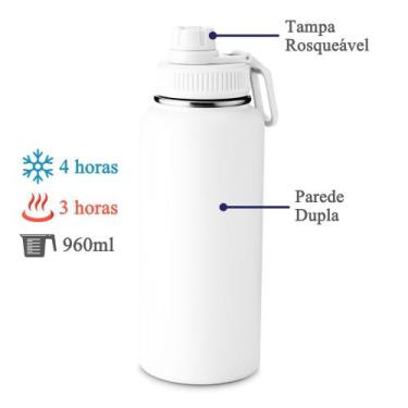 Imagem de Garrafa Térmica 960ml com Alça e Bico  Aço Inox, Parede Dupla, Bebidas