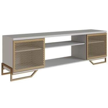 Imagem de Rack Industrial 180 Cm 2 PT Com Tela Em Metal 1027 Arenas Dourado PP -