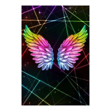 Imagem de Painel De Festa Retangular Aniversário Sublimado Neon Asas