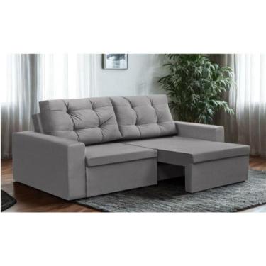 Imagem de Sofá Retrátil 2 Lugares 1,80m Lara Suede Mirra Decor, Cinza