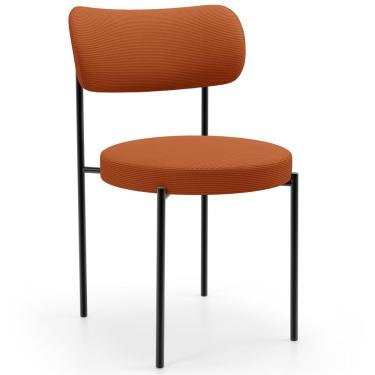 Imagem de Cadeira Decorativa Estofada Para Sala De Jantar Louise L02 Tecido Terracota  - Lyam Decor