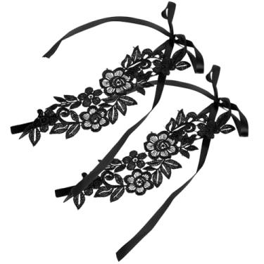 Imagem de 1 par de sandálias de renda descalço design oco confortável sem pé sandálias para casamento, praia, leve, respirável, cadarço no tornozelo, Preto, One Size