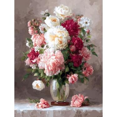 Imagem de Moohue Kits de ponto cruz com contagem de 14 quilates para adultos, padrões de ponto de cruz, estampados, kits de ponto cruz (flores 16)