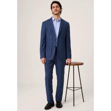 Imagem de Terno Slim Masculino Micro Mescla Melange Marinho Jordhan, Azul marinh