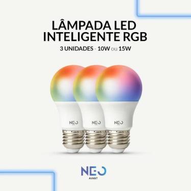 Imagem de Kit 2 a 5 Lampada Led Pera Smart Inteligente Wifi 2.4 GHz 10w RGB Colo