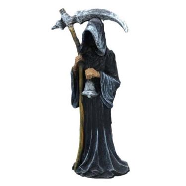 Imagem de Resina Statue Reaper Grim de 17 cm com foice para decoração de Hallowe