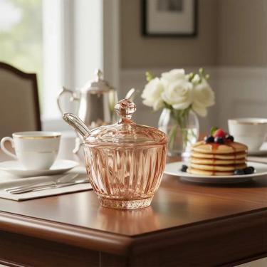 Imagem de Açucareiro Blend Em Vidro Colher Acrílico Âmbar 200ml