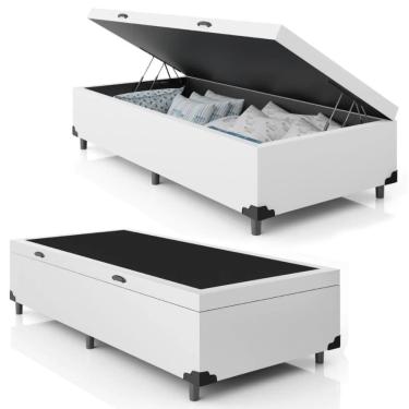 Imagem de Cama Box Baú Solteirão Whc Sintético Branco 96x203x42