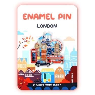 Imagem de Broche esmaltado - Londres, Grã-Bretanha. Edição de colecionador, broche de lembrança durável e elegante para mochilas, jaquetas, chapéus e acessórios