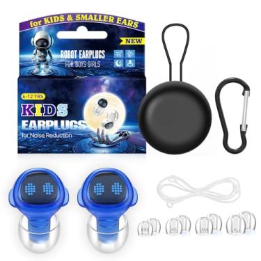 Imagem de Tampões de ouvido infantis para crianças de 6 a 12 anos com cordão, tampões de ouvido reutilizáveis de 26 dB para alívio de ruído para crianças/adultos com orelhas pequenas, proteção auditiva para