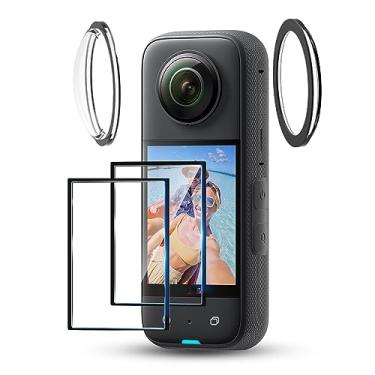 Imagem de Conjunto protetor de tela para Insta360 ONE X3 protetor de tela, protetor de lente + película protetora de tela de vidro temperado para acessórios de câmera Insta 360 X3