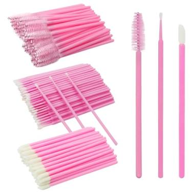 Imagem de Kit de suprimentos de extensão de cílios, pincéis descartáveis de carretéis de cílios microcotonete, pincéis de rímel e varinha de lábios, para extensão de cílios, tatuagem, aplicador de batom