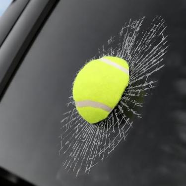 Imagem de Adesivo engraçado de vidro quebrado bola de janela de carro autoadesivo 3D adesivos de carro (verde)